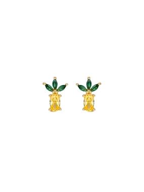 Cubic Zirconia Pineapple Stud Earrings